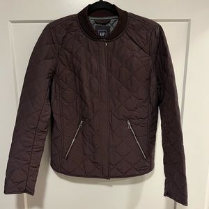 GAP, Women’s Size Medium, Deep Purple, Quilted Bomber Jacket, Very Lightly Worn